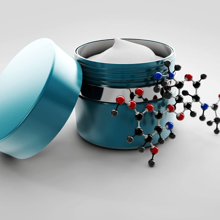 Product jar with molecule model